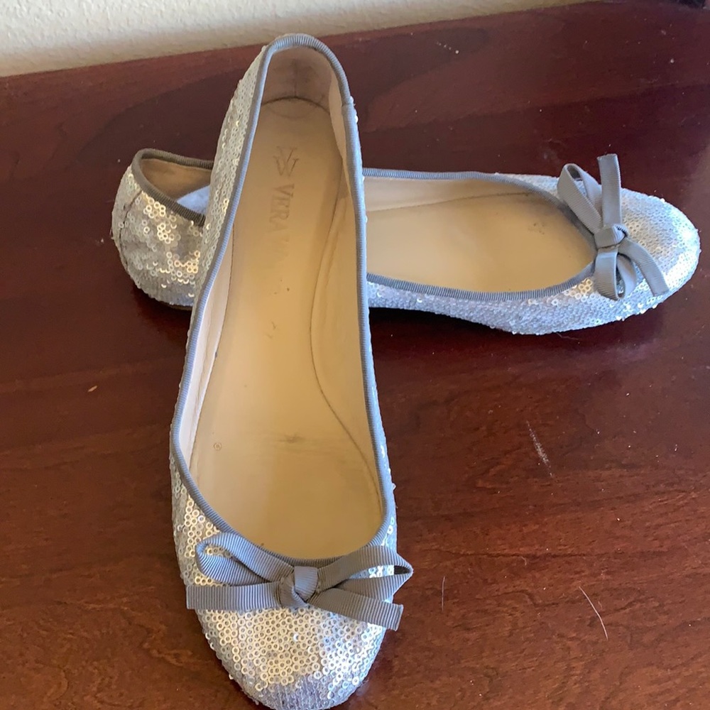 Vera Wang leather sequin ballerinas